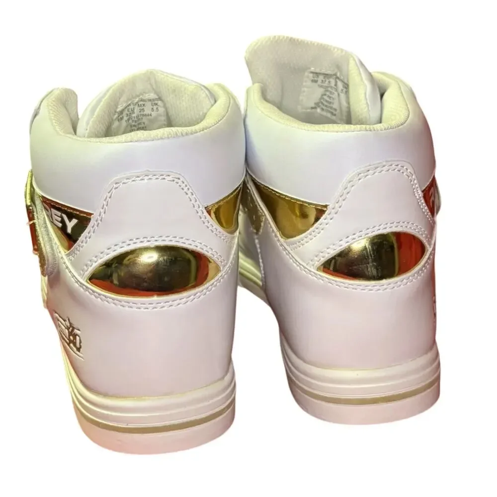 NWT Star Wars REY White Gold Hi Top Skechers Sneakers Athletic Shoes Size 6M 8W